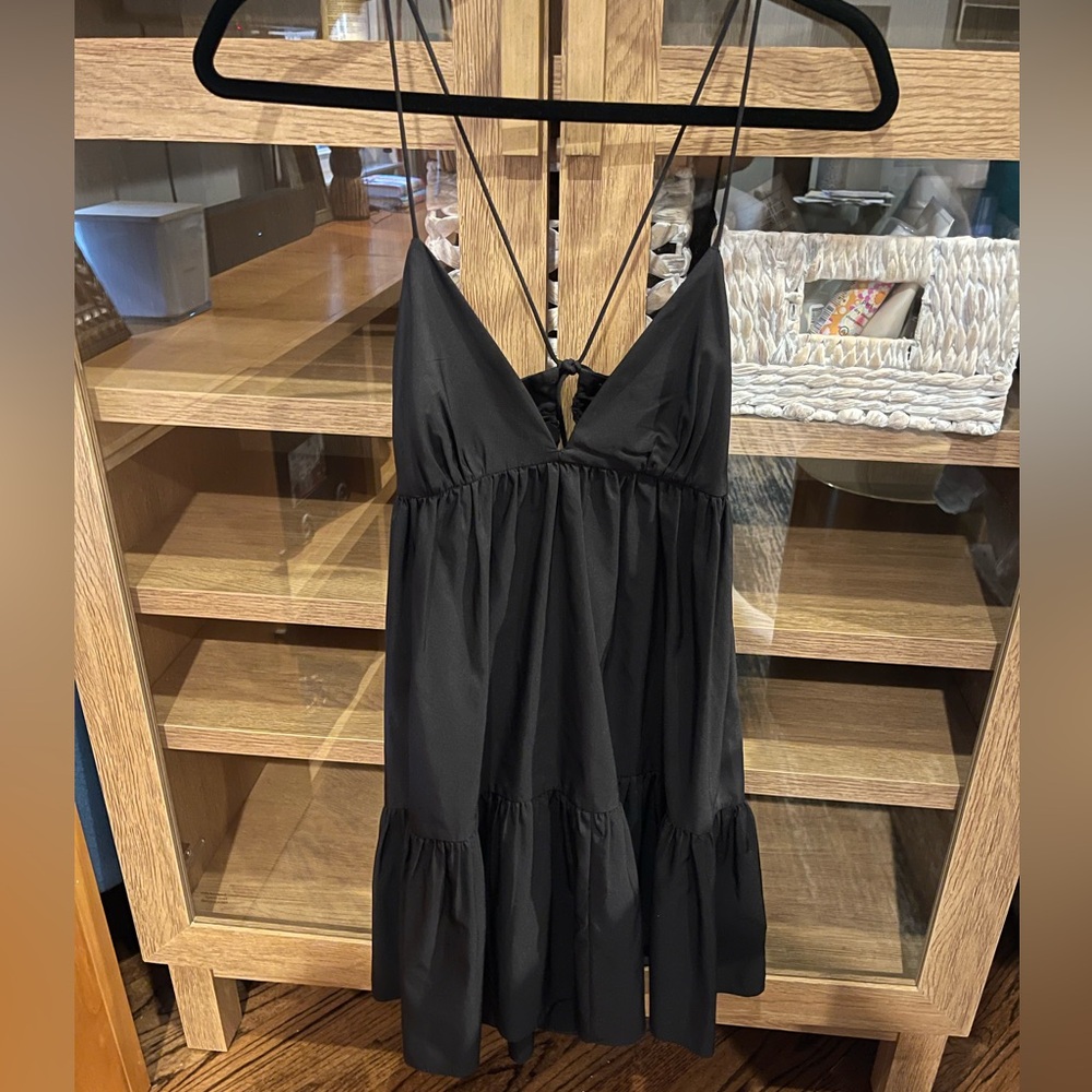 Zara Elegant Black Strappy Dress